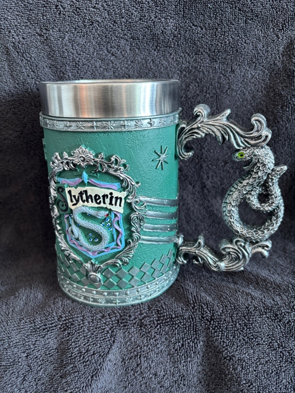 Slytherin Green Snake Handle Beer Stein